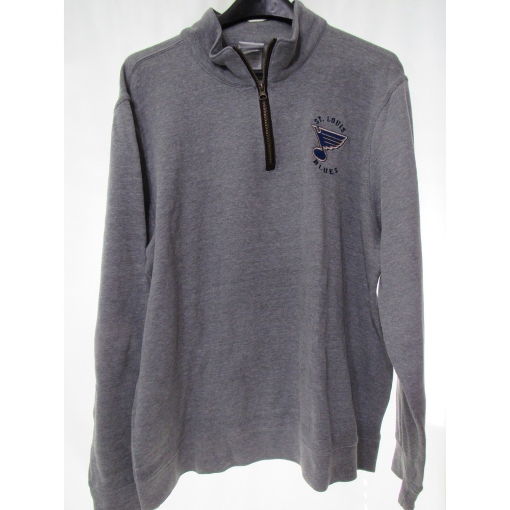 St Louis Blues NHL 1/4 Zip Gray Sweatshirt Long Sleeve Mens Size‎ XL